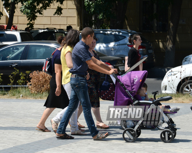 Hot summer day in Baku. Azerbaijan, Baku, 23 August, 2016 